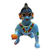 Ashtadhatu Brass Laddu Gopal Idol, Blue Gopal Ji, Brass, Blue, Idol - 10 Inch, Baby Krishna Statue, Handmade, Home DƩcor, Occasion, For Home, Workplace, Office, Desk, Gifts Etc